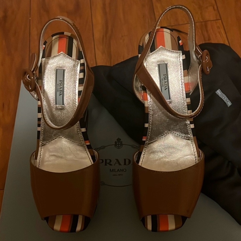 PRADA PLATFORM SHOES WORN 1 TIME EXCELLENT CONDITION